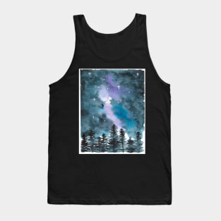 Watercolour Galaxy Forest Tank Top